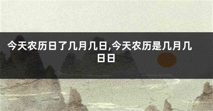 今天农历日了几月几日,今天农历是几月几日日