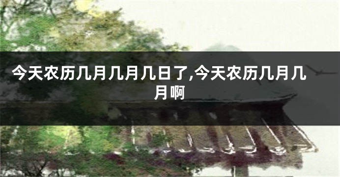 今天农历几月几月几日了,今天农历几月几月啊