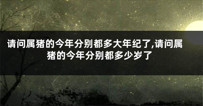 请问属猪的今年分别都多大年纪了,请问属猪的今年分别都多少岁了