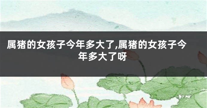 属猪的女孩子今年多大了,属猪的女孩子今年多大了呀