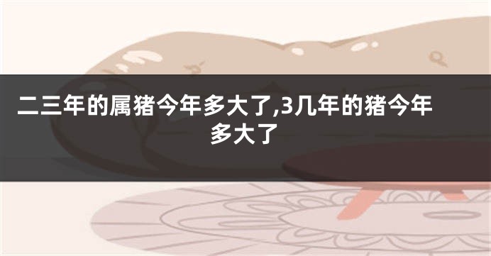 二三年的属猪今年多大了,3几年的猪今年多大了