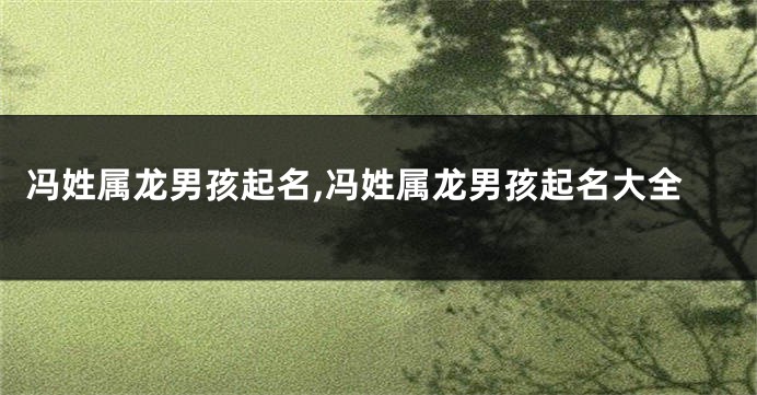 冯姓属龙男孩起名,冯姓属龙男孩起名大全