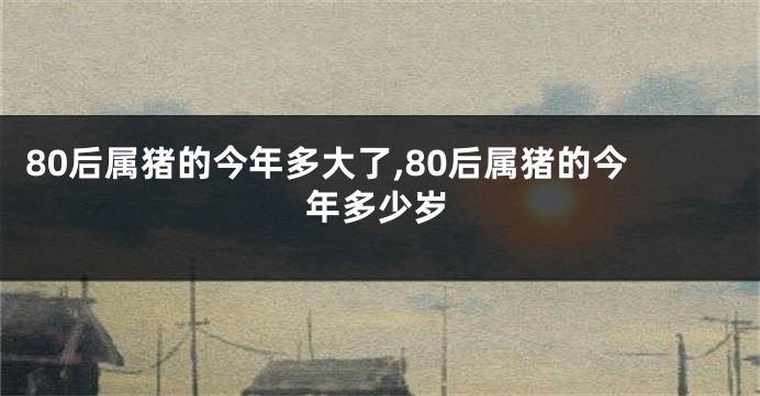 80后属猪的今年多大了,80后属猪的今年多少岁