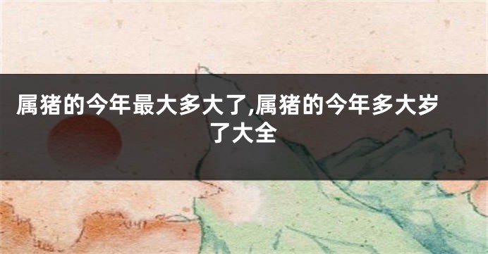 属猪的今年最大多大了,属猪的今年多大岁了大全