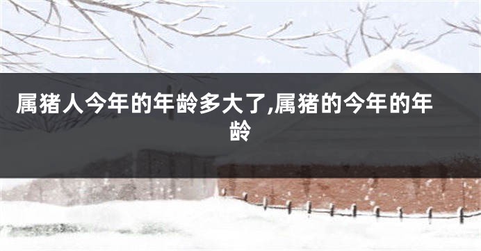 属猪人今年的年龄多大了,属猪的今年的年龄