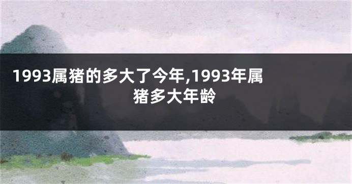 1993属猪的多大了今年,1993年属猪多大年龄