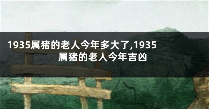 1935属猪的老人今年多大了,1935属猪的老人今年吉凶