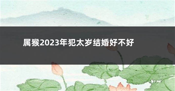 属猴2023年犯太岁结婚好不好