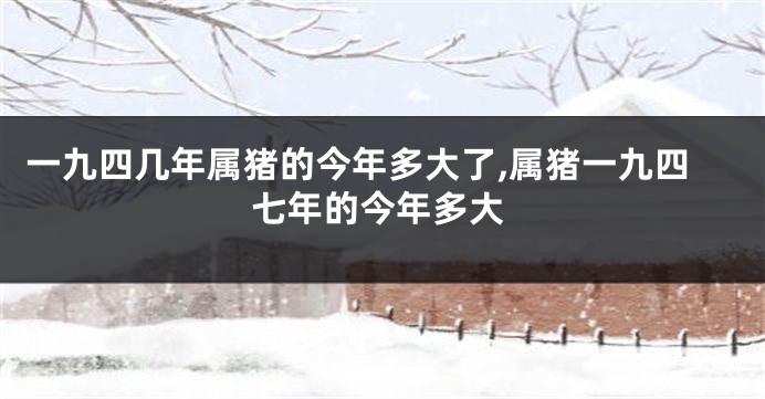 一九四几年属猪的今年多大了,属猪一九四七年的今年多大