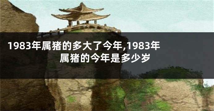 1983年属猪的多大了今年,1983年属猪的今年是多少岁