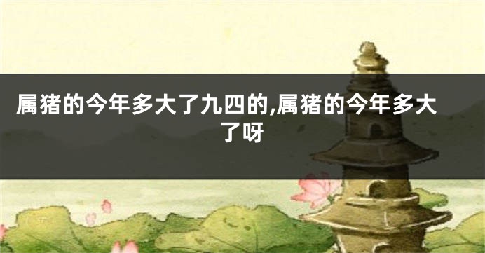 属猪的今年多大了九四的,属猪的今年多大了呀