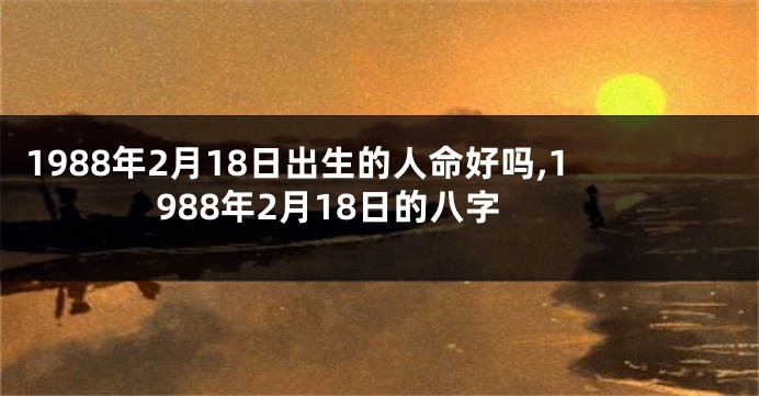 1988年2月18日出生的人命好吗,1988年2月18日的八字