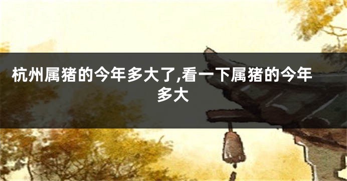 杭州属猪的今年多大了,看一下属猪的今年多大
