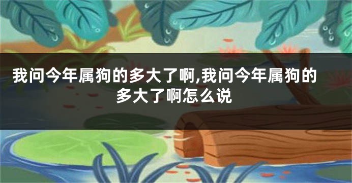 我问今年属狗的多大了啊,我问今年属狗的多大了啊怎么说