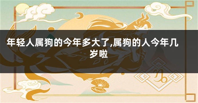 年轻人属狗的今年多大了,属狗的人今年几岁啦