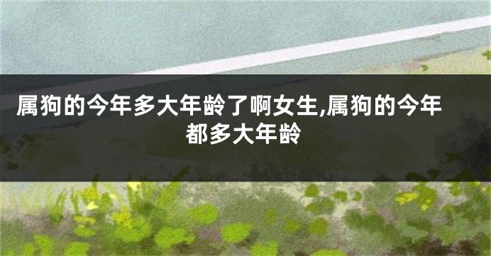 属狗的今年多大年龄了啊女生,属狗的今年都多大年龄