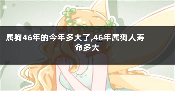 属狗46年的今年多大了,46年属狗人寿命多大