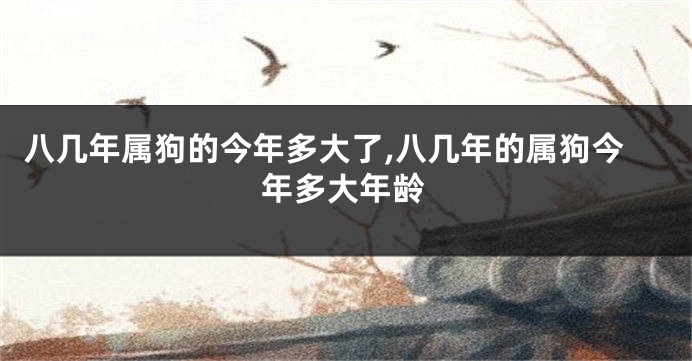 八几年属狗的今年多大了,八几年的属狗今年多大年龄