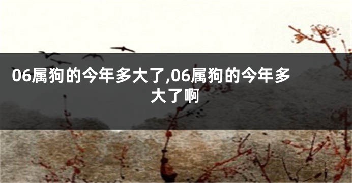 06属狗的今年多大了,06属狗的今年多大了啊