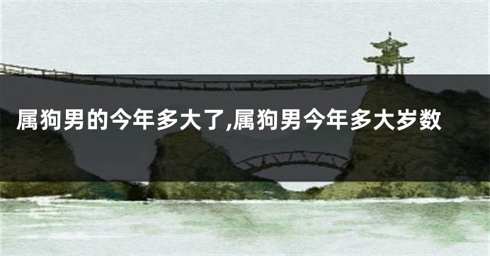 属狗男的今年多大了,属狗男今年多大岁数