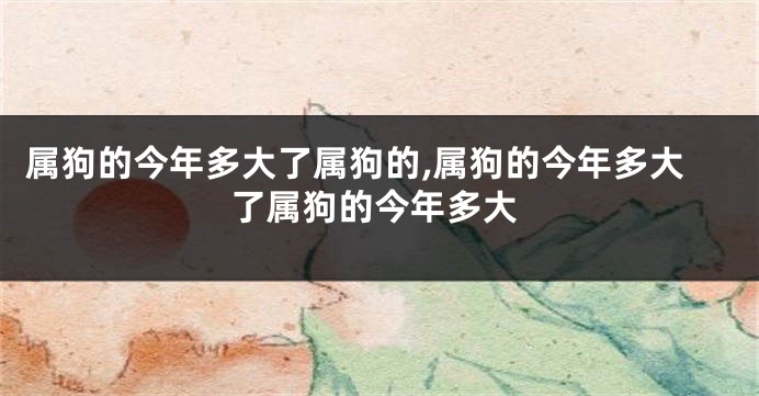 属狗的今年多大了属狗的,属狗的今年多大了属狗的今年多大