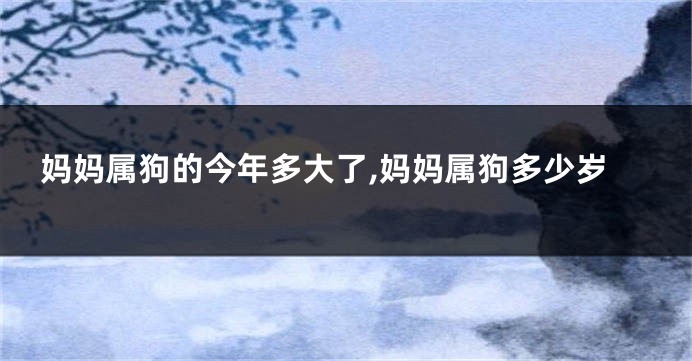 妈妈属狗的今年多大了,妈妈属狗多少岁