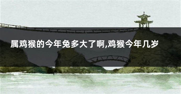属鸡猴的今年兔多大了啊,鸡猴今年几岁