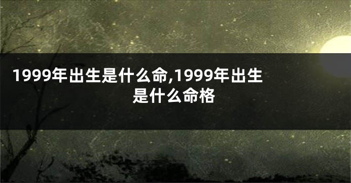 1999年出生是什么命,1999年出生是什么命格