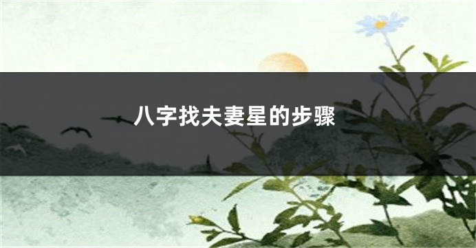 八字找夫妻星的步骤