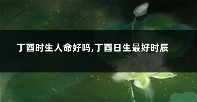 丁酉时生人命好吗,丁酉日生最好时辰