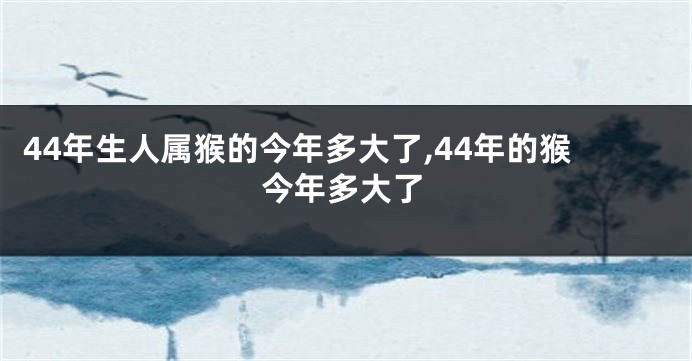 44年生人属猴的今年多大了,44年的猴今年多大了