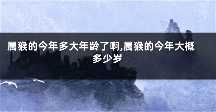 属猴的今年多大年龄了啊,属猴的今年大概多少岁