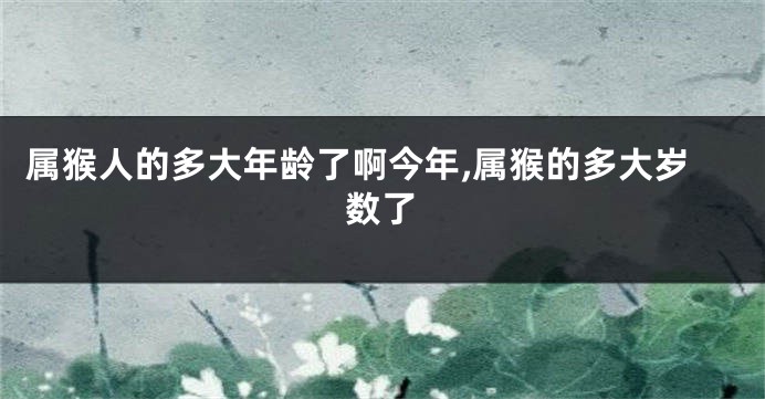 属猴人的多大年龄了啊今年,属猴的多大岁数了