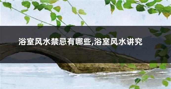 浴室风水禁忌有哪些,浴室风水讲究