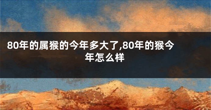 80年的属猴的今年多大了,80年的猴今年怎么样