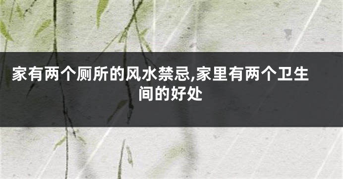 家有两个厕所的风水禁忌,家里有两个卫生间的好处