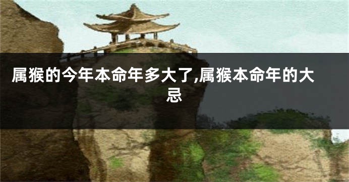 属猴的今年本命年多大了,属猴本命年的大忌
