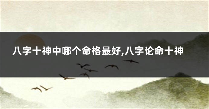 八字十神中哪个命格最好,八字论命十神