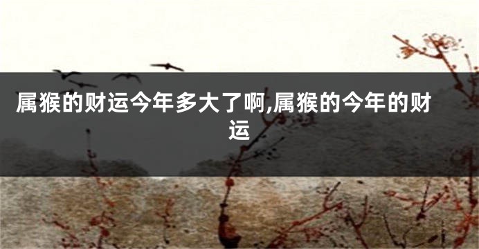 属猴的财运今年多大了啊,属猴的今年的财运