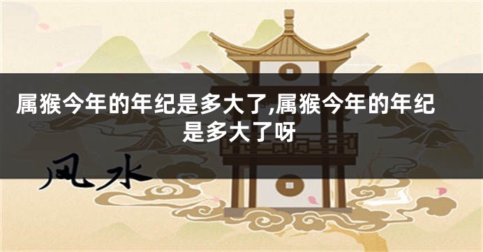 属猴今年的年纪是多大了,属猴今年的年纪是多大了呀
