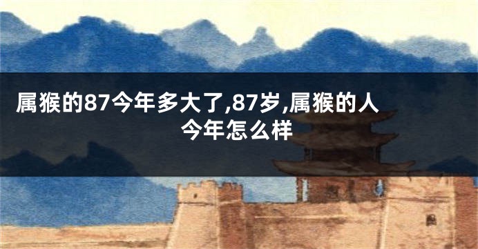 属猴的87今年多大了,87岁,属猴的人今年怎么样