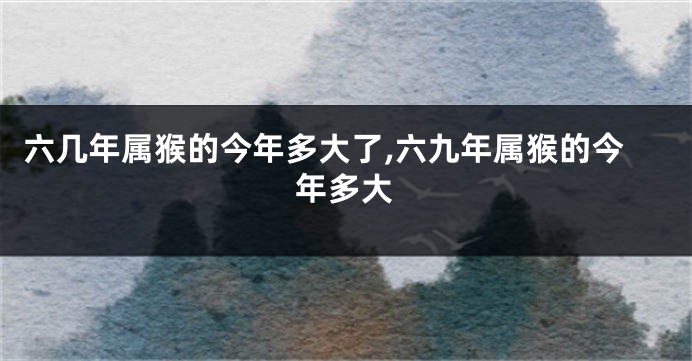 六几年属猴的今年多大了,六九年属猴的今年多大