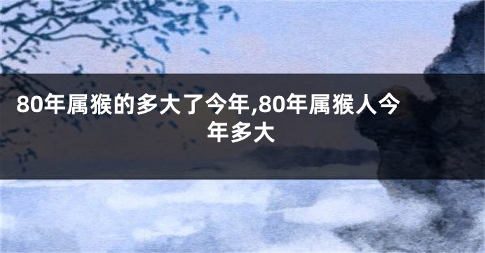 80年属猴的多大了今年,80年属猴人今年多大