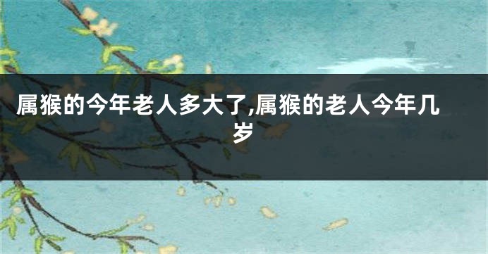 属猴的今年老人多大了,属猴的老人今年几岁