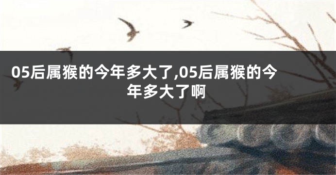 05后属猴的今年多大了,05后属猴的今年多大了啊