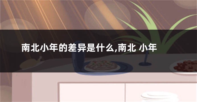南北小年的差异是什么,南北 小年