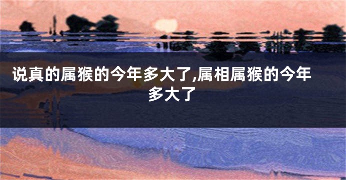 说真的属猴的今年多大了,属相属猴的今年多大了