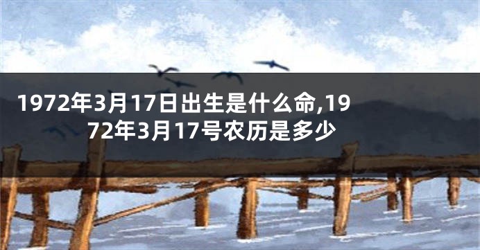 1972年3月17日出生是什么命,1972年3月17号农历是多少