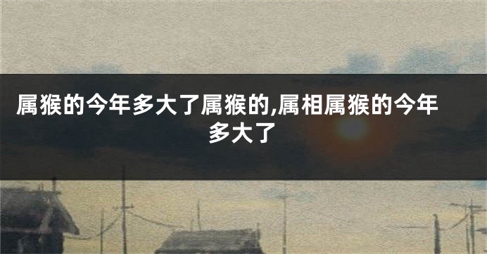 属猴的今年多大了属猴的,属相属猴的今年多大了