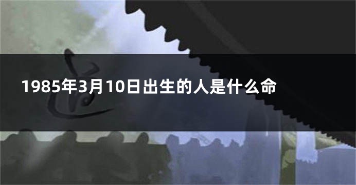 1985年3月10日出生的人是什么命